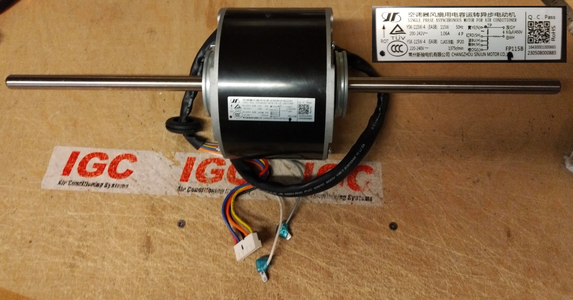Мотор вентилятора YSK-115W-4(EA38) <FP115B>/16430001000665